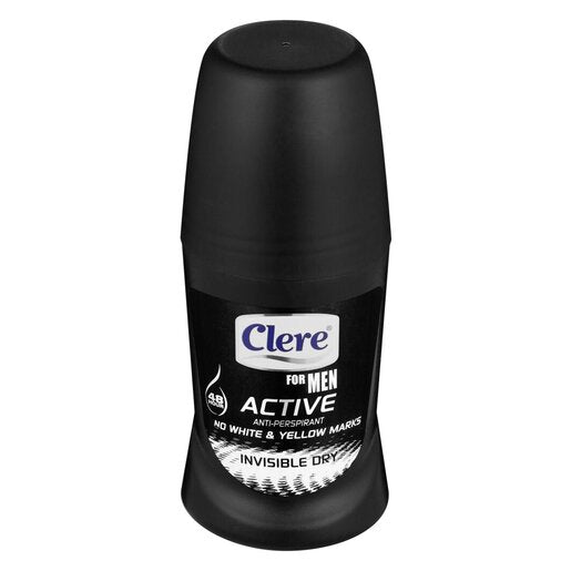 Clere Men Active Roll-On Deodorant Invisible Dry 50ml