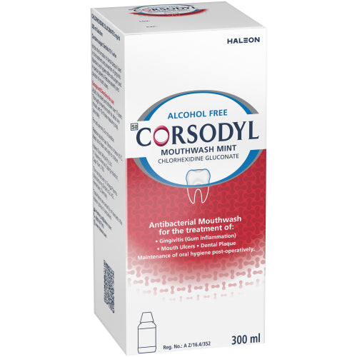 Corsodyl Alcohol Free Mint Mouth Wash 300ml