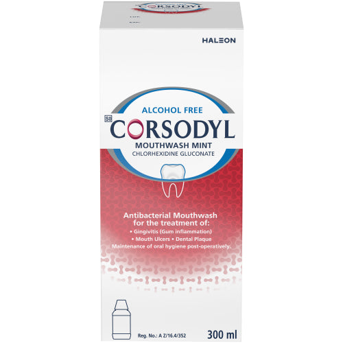 Corsodyl Alcohol Free Mint Mouth Wash 300ml