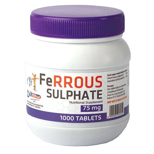 Ferrous Sulphate 75mg 1000 Tabs