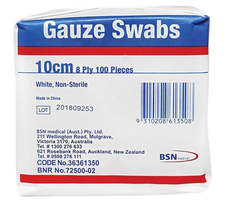 Cutisoft Gauze Swabs 100x100mm 8 ply