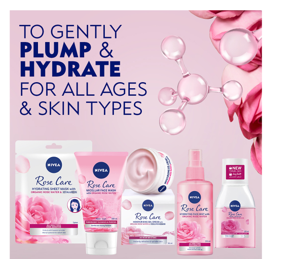 Nivea Face Gel Wash Rose Water 150ml