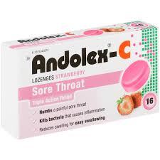 Andolex-C 16 Strawberry Lozenges