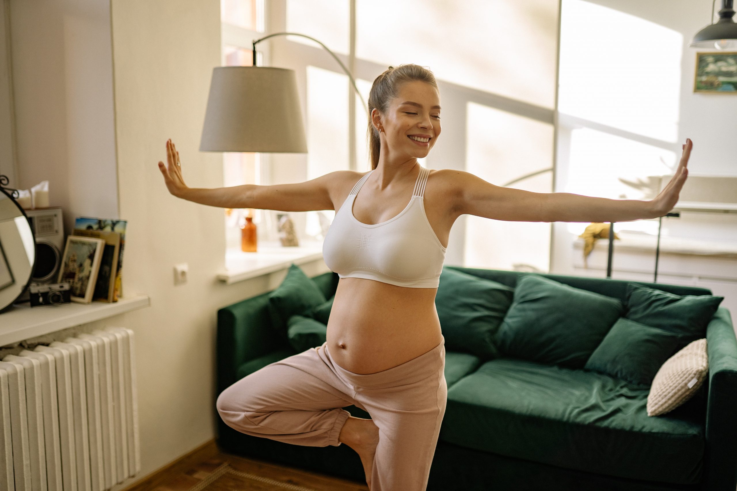 Pregnant Lady doing Yoga