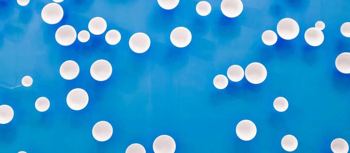 dots on blue background