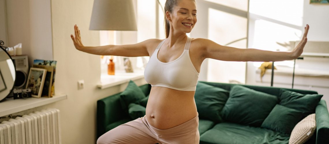 Pregnant Lady doing Yoga